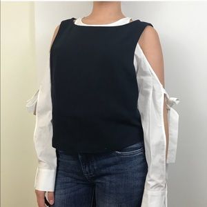 Zara 2 Piece Top, Tie Sleeves, Blouse